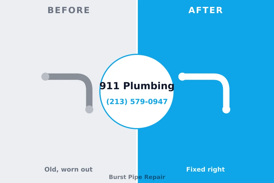 Before and after: plumbing repair Tennessee Ridge, TN